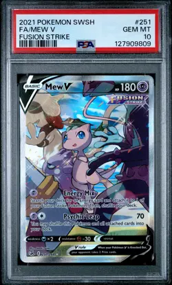 2021 POKEMON SWORD & SHIELD FUSION STRIKE #251 FULL ART/MEW V PSA 10 - Image 1