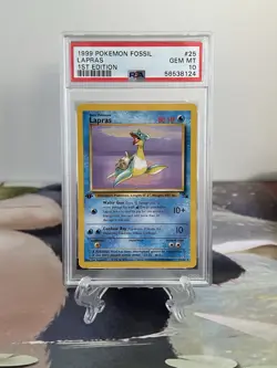 Pokemon Card 1st Edition Lapras - Fossil Set No.25/62 - PSA 10 Gem MT -Non Holo - Image 1