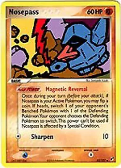 Pokemon EX Deoxys 42/107 Uncommon Card - Nosepass - Image 1