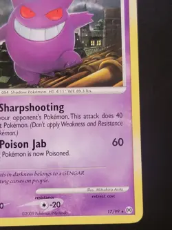 Gengar 17/99 Regular Rare Arceus 2009 Vintage Pokemon TCG Card - Image 4