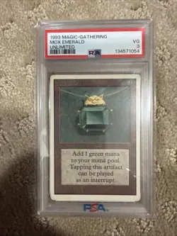 Mox Emerald- Unlimited (Power 9) | PSA 3 VG | Vintage MTG - Image 5