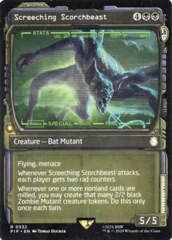 Screeching Scorchbeast Showcase - PIP 0332 - NM - MTG Magic Card - Image 1