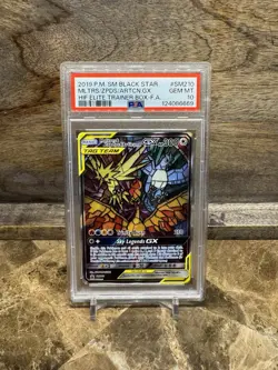 Moltres Zapdos Articuno GX SM210 Pokemon Hidden Fates Stained Glass Birds PSA 10 - Image 1