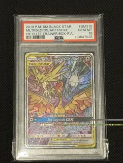 Pokemon Card Moltres, Zapdos, Articuno PSA 10 Stained Glass SM210 - Image 2