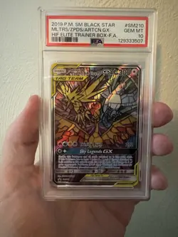 Moltres Zapdos Articuno GX SM210 Pokemon Hidden Fates Stained Glass Birds PSA 10 - Image 1