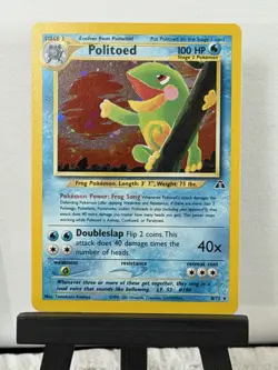 Pokemon TCG Neo Discovery Unlimited Holo Rare Politoed 8/75 - Image 1