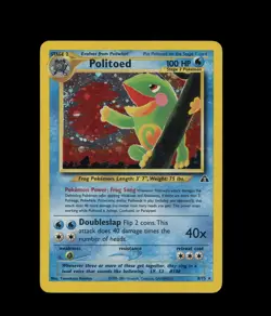 Politoed 8/75 Neo Discovery Holo LP-MP Pokemon Card 2001 WOTC Vintage TCG #34 - Image 2