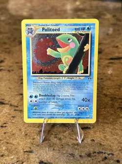 Pokemon TCG Politoed Neo Discovery Holo Card 8/75 Unlimited Rare Swirl - Image 1