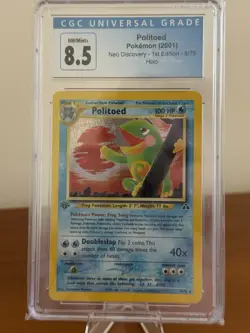 *CGC 8.5* Politoed 8/75 Holo 1st Edition Neo Discovery 2001 Pokemon TCG - Image 1