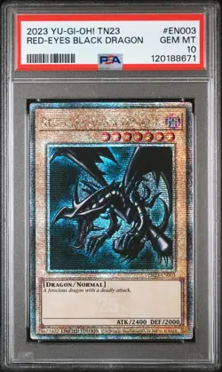 Yugioh Red-Eyes Black Dragon TN23-EN003 Quarter Century Rare PSA 10 - Image 1
