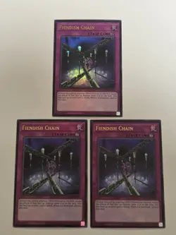 Fiendish Chain LCKC-EN095 (x3) Ultra Rare Yugioh Legendary Collection Kaiba Set - Image 1