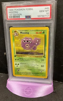 1999 Pokemon Fossil 1st Edition #45/62 Weezing PSA 10 GEM MINT Card Vintage WOTC - Image 1