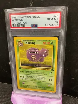 1999 Pokemon Fossil 1st Edition #45/62 Weezing PSA 10 GEM MINT Card Vintage WOTC - Image 2