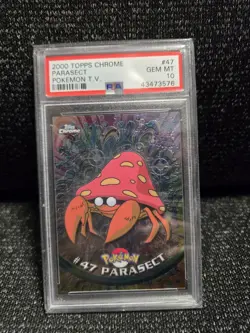 PSA 10 2000 Pokemon Game Topps Chrome Parasect TV Rare Set Series 1 GEM MINT 47 - Image 1