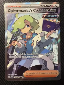 2024 Pokemon Temporal Forces Ciphermaniac’s Codebreaking 198/162 FULL ART HOLO! - Image 1