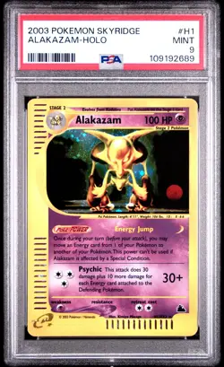 2003 POKEMON SKYRIDGE #H1 ALAKAZAM-HOLO PSA 9 - Image 1
