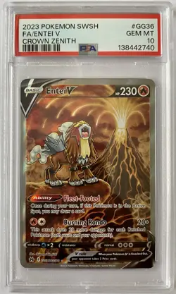 ENTEI V 2023 Pokemon #GG36/GG70 PSA 10 GEM-MINT Crown Zenith FULL ART - Image 1