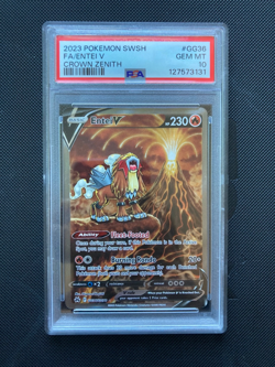 PSA 10 Pokemon 2023 Entei V GG36/GG70 Full Art Crown Zenith Gem Mint New Cert - Image 1