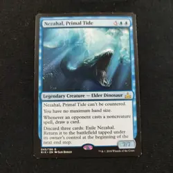 Nezahal, Primal Tide: Rivals of Ixalan Mtg Rare TCG Card Moderately Played - Image 1