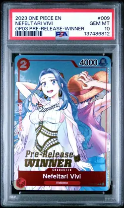 One Piece ST01-009 Nefeltari Vivi Pre-Release Winner OP03 Alt Art Promo PSA 10 - Image 1