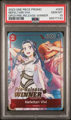 One Piece ST01-009 Nefeltari Vivi Pre-Release Winner OP03 Alt Art Promo PSA 10 - Image 1