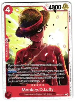 Monkey.D.Luffy OP12-015 - NM - SR Legacy of the Master English - Image 1