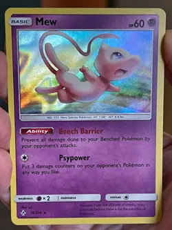 POKEMON MEW 76/214 RARE HOLOFOIL UNBROKEN BONDS MP CARD - Image 1