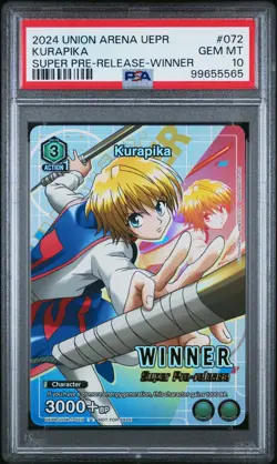 Union Arena Kurapika Super Pre-Release Winner Card PSA 10 GEM MINT - Image 1