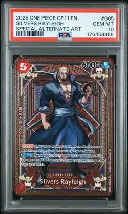 One Piece 2025 Fist of Divine Speed Silvers Rayleigh SP OP09-005 PSA 10 ENGLISH - Image 1