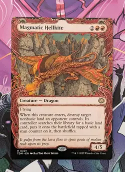 MTG *Showcase* Tarkir : Dragonstorm Rare MAGMATIC HELLKITE NM - Image 1