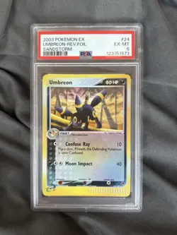PSA 6 2003 Pokemon EX Sandstorm Umbreon 24/100 Reverse Holo Rare - Image 2