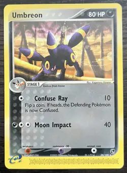 Umbreon 24/100 Pokemon TCG WOTC E-Series Sandstorm Non Holo Rare LP - Image 1