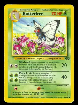 Pokemon BUTTERFREE 33/64 Jungle - - HEAVY PLAY - Image 1