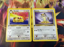 Persian 42/64 & Meowth 56/64 1st Edition Jungle WoTC 1999 Pokemon TCG - Image 1