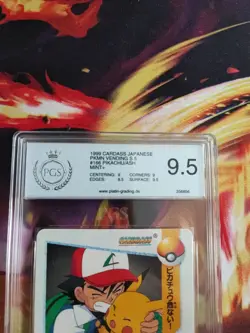 Pokemon Card 166 Pikachu Ash Squirtle Carddass Vending Japanese PGS PSA 9.5 TV - Image 4