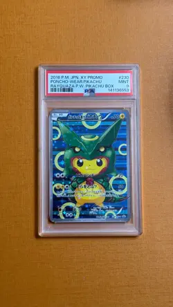 Pokemon Poncho Wearing Pikachu Rayquaza 2016 Japanese XY Promo #230 PSA 9 Mint - Image 1