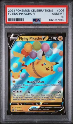 2021 POKEMON CELEBRATIONS FLYING PIKACHU V 006/025 PSA 10 - Image 1