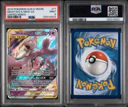 Pokemon 2019 SM Unified Minds Mewtwo & Mew GX 71/236 TAG TEAM Holo PSA 9 - Image 3
