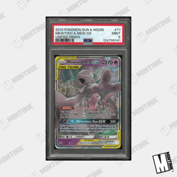2019 Pokemon Sun & Moon Unified Minds Mewtwo Mew GX PSA 9 71/236 - Image 1
