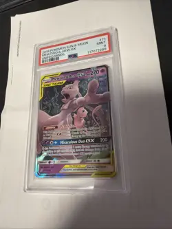 Pokemon TCG Mewtwo & Mew GX 71/236 Tag Team Unified Minds Ultra Rare PSA 9 - Image 1