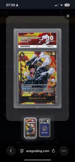 ONE Piece Card ACE10 OP10-118 Monkey.D.Luffy SEC Parallel Royal Bloodline JP - Image 1