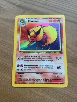 Flareon Quick Attack/Flamethrower Holo 70 HP Pokemon Jungle Rare Card 3/64 - Image 1