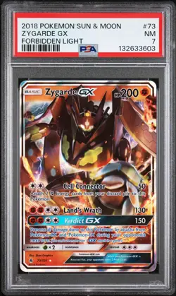 132633603 Zygarde GX 2018 Pokemon Sun & Moon Forbidden Light #73 PSA 7 - Image 1