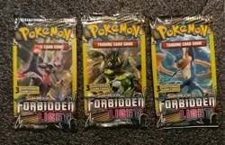 3x Pokemon Sun & Moon Forbidden Light 3 Card Booster Pack 2018 Unweighed - Image 1