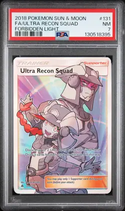 2018 POKEMON SUN & MOON FORBIDDEN LIGHT #131 FULL ART/ULTRA RECON SQUAD PSA 7 - Image 1