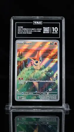 TAG 10 Victini 208 SVP Black Star Promo Full Art Pokemon Scarlet Violet Gem Mint - Image 1