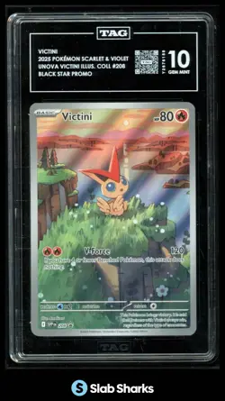 2025 POKEMON BLACK STAR PROMO SVP EN #208 VICTINI ILLUSTRATION COLLECTION TAG 10 - Image 1