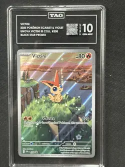 Victini Pokemon Unova Black Star Promo Illustration TAG 10 Y7391757 PSA #208 - Image 1