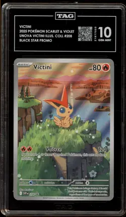 Pokemon Victini Unova Illustration Coll. Black Star Promo #208 TAG 10 Gem Mint - Image 1