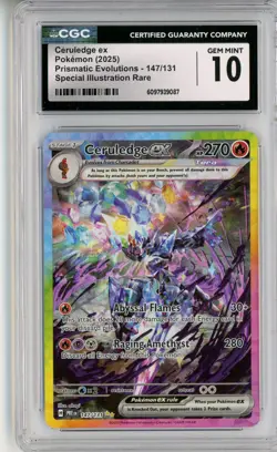CGC GEM MINT 10 Pokemon TCG Ceruledge ex 147/131 Sv: Prismatic Evolutions Holo - Image 1